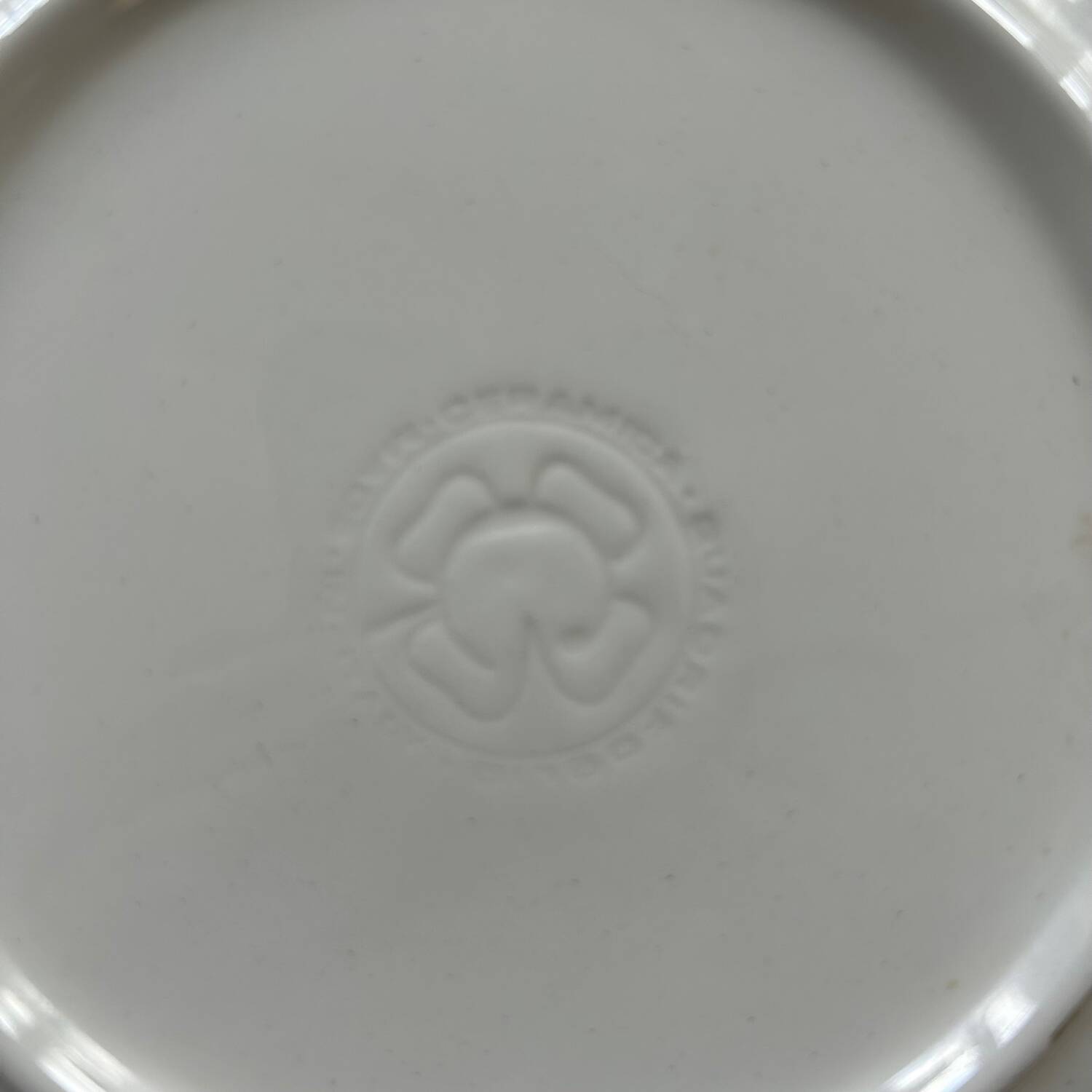 Pair of red striped plates