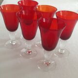 Red water glasses
