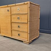 Cabinet en osier et en bambou par Dal Vera, années 1970