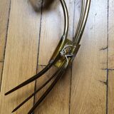 Paire d'appliques années 70 verre et laiton