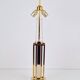 Geometric Brass and Chrome Table Lamp by Willy Daro, France, 1970