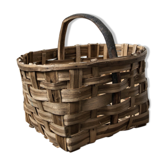 Panier à champignon en osier tressé
