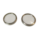 Paire de dessous de bouteille en métal argenté et verre