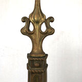 Lot of a pair of chenets and front of gilded bronze fireplace, nineteenth