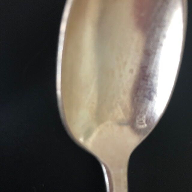 4 antique silver-plated metal teaspoons