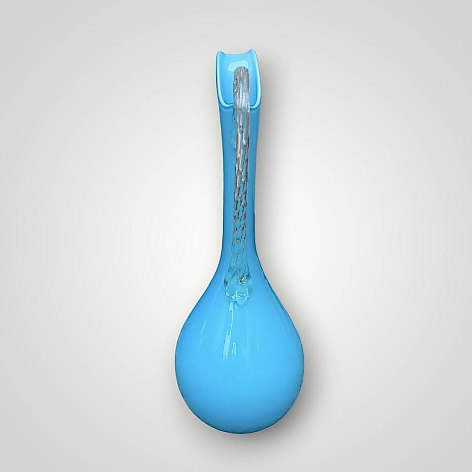 Antique turquoise opaline pitcher vase from Versailles – 1960s