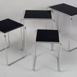 Black Kovona nest tables - 1950s Czechia