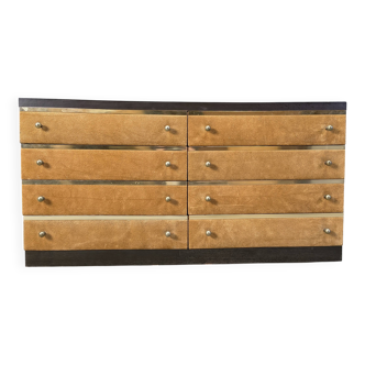 Vintage velvet Italian chest of drawers, 1970s