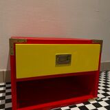 Bedside table / night design yellow red