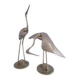 Two solid brass XL birds H. 48 cm