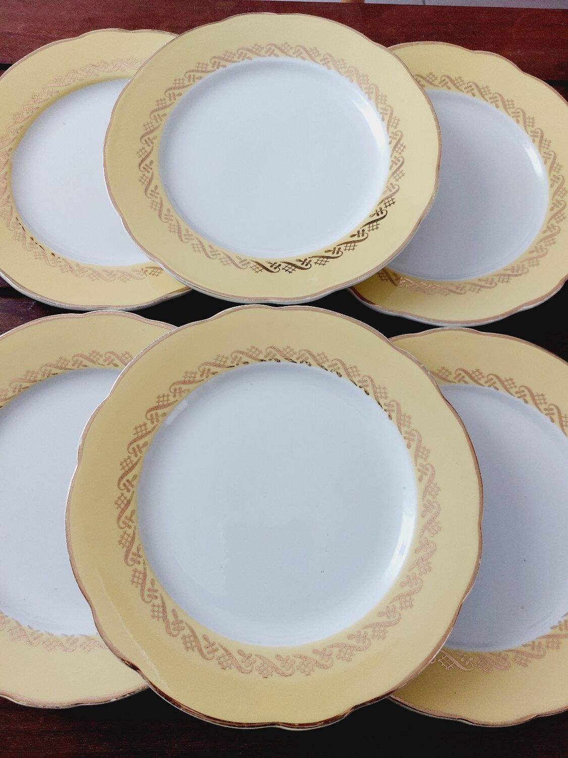 6 antique dessert plates
