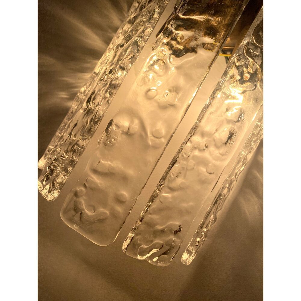 Hammered strips “listelli” murano glass belt wall sconces