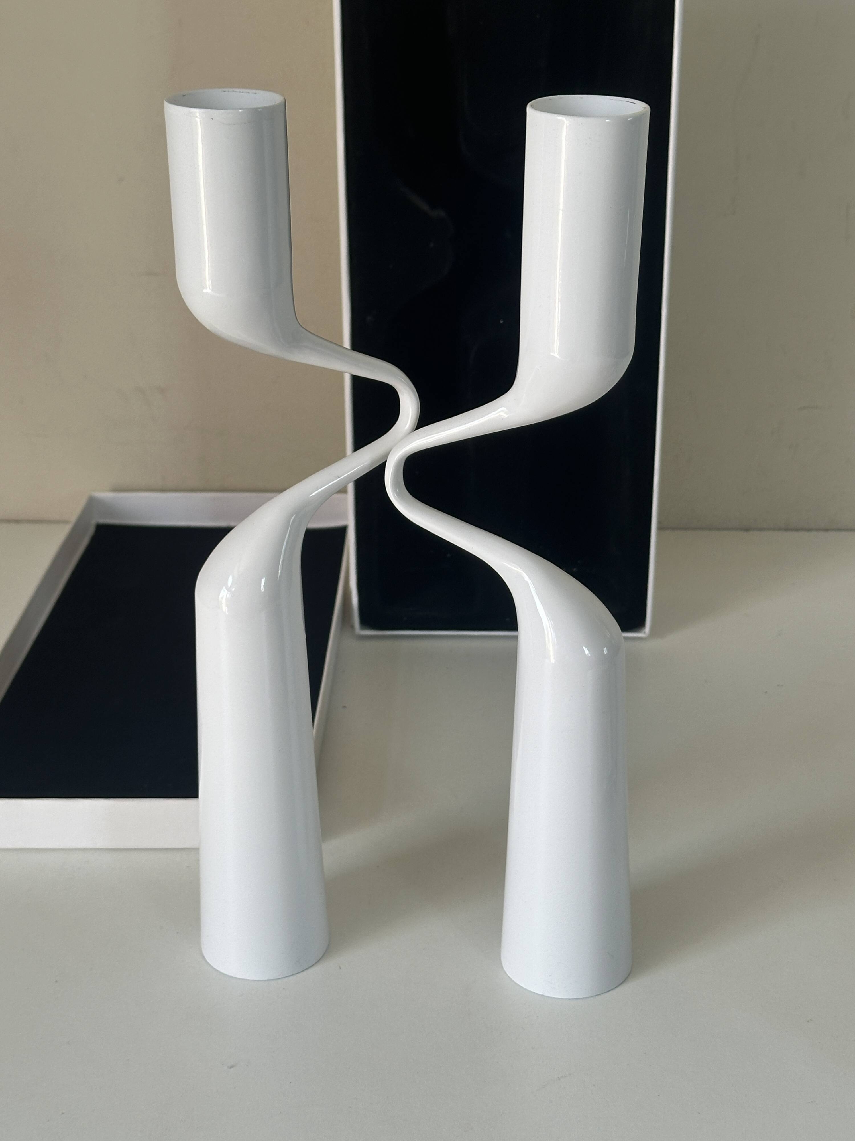 Pair of vintage IKEA Mikaela Dorfel design candlesticks