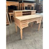 Bureau en bois naturel de style Empire 800 en noyer et érable