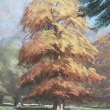 Un chemin arboré, pastel