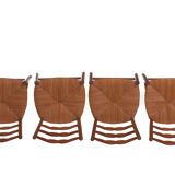 4 Rustic style mulched chairs handcrafted countryside circa 1970