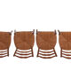 4 rush-seated chairs in rustic country style, handcrafted around 1970.