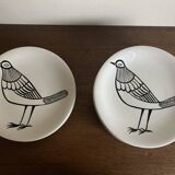 Set of 10 plates by Picault himself bird 1960