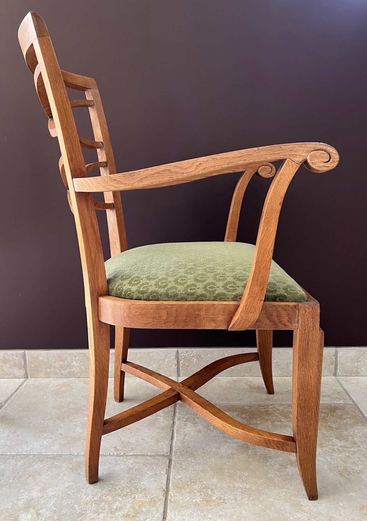 Paire de fauteuils Baptistin Spade 1940 en chêne clair