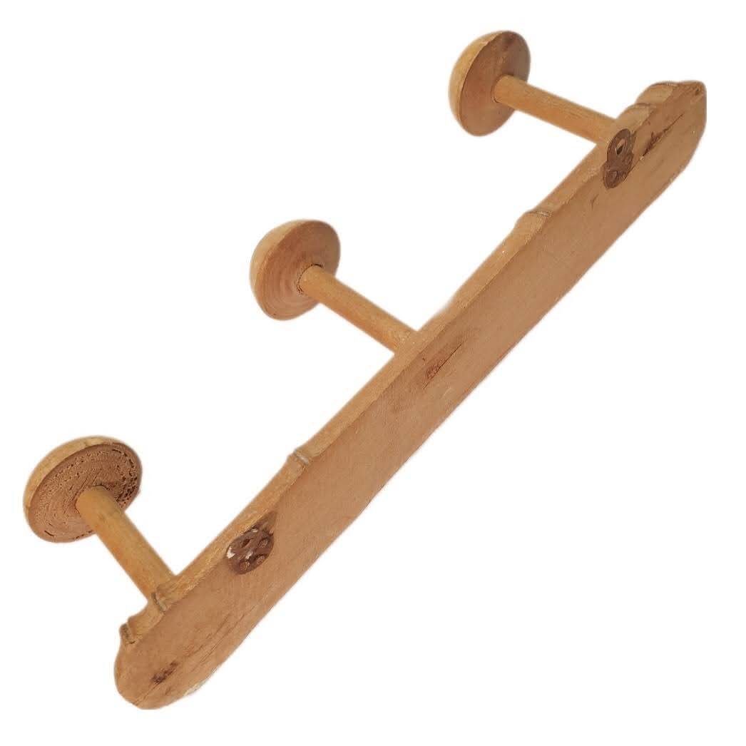 Bamboo-style 3-hook coat rack