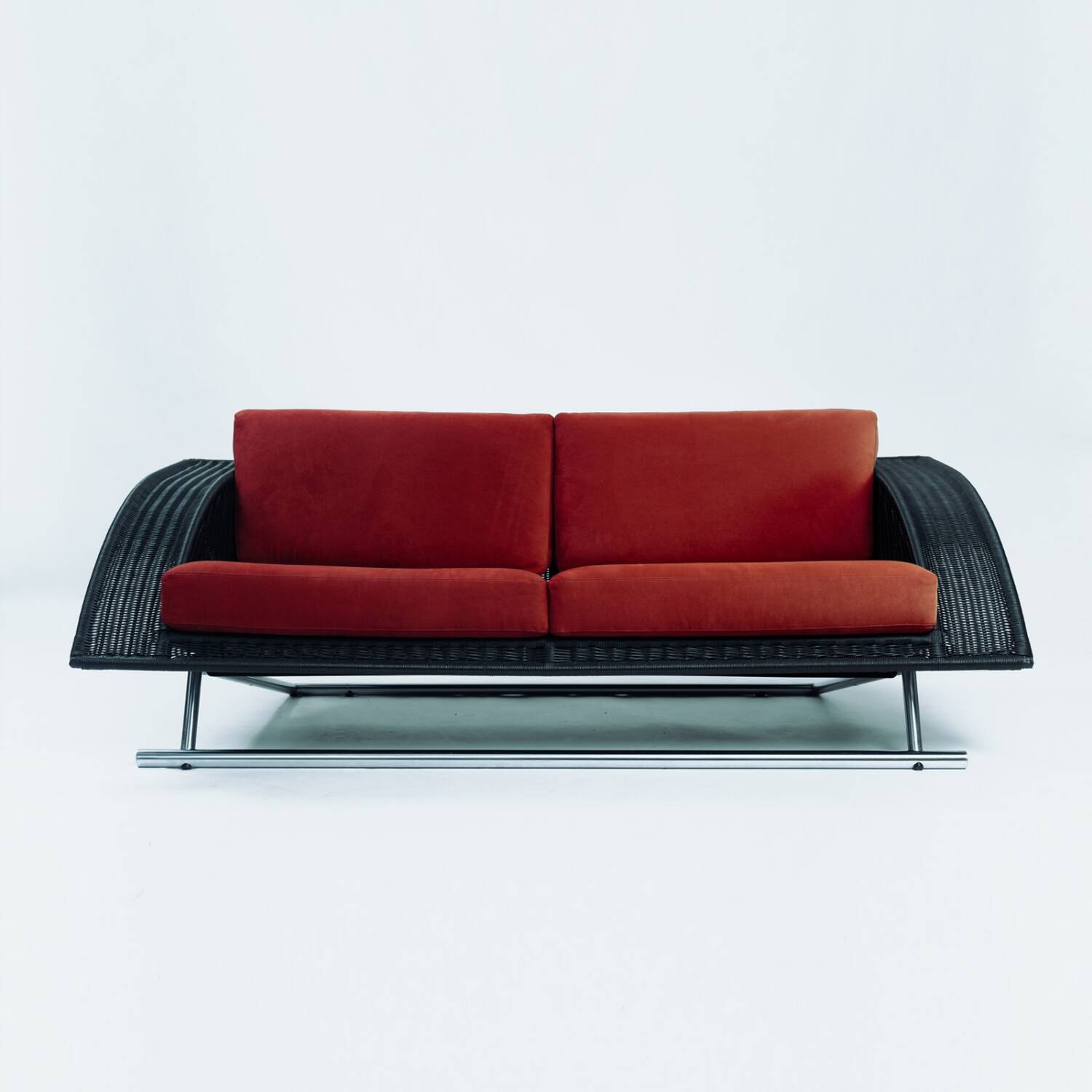 Canapé postmoderne en rotin Gerard van den Berg par Rohe Noordwolde, 1980