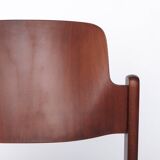Vintage Lübke Stacking Chair, 1970s German Design, Dark Beech Wood