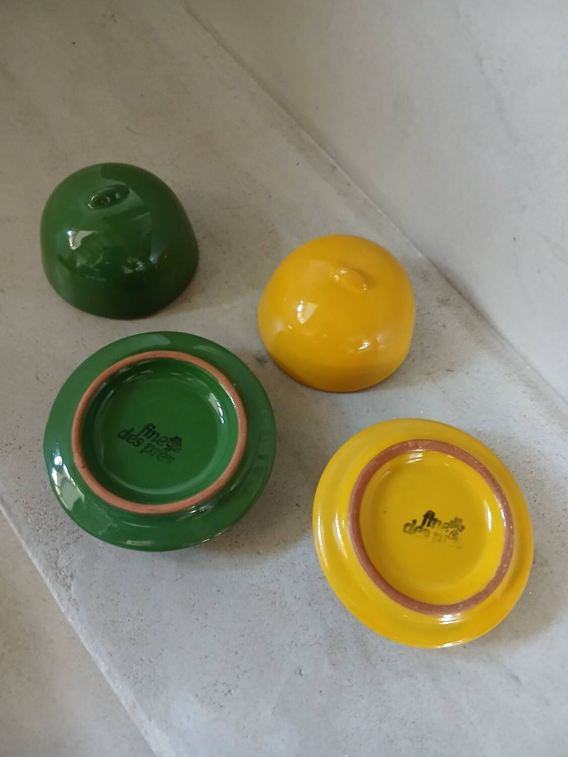 2 mini ceramic butter dishes