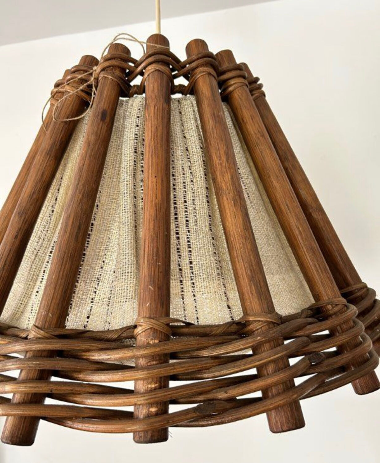 Scandinavian wood chandelier from the 60s