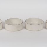 x4 Franco Pozzi Vintage Bowls – White ceramic with black rim