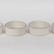 x4 Franco Pozzi Vintage Bowls – White ceramic with black rim