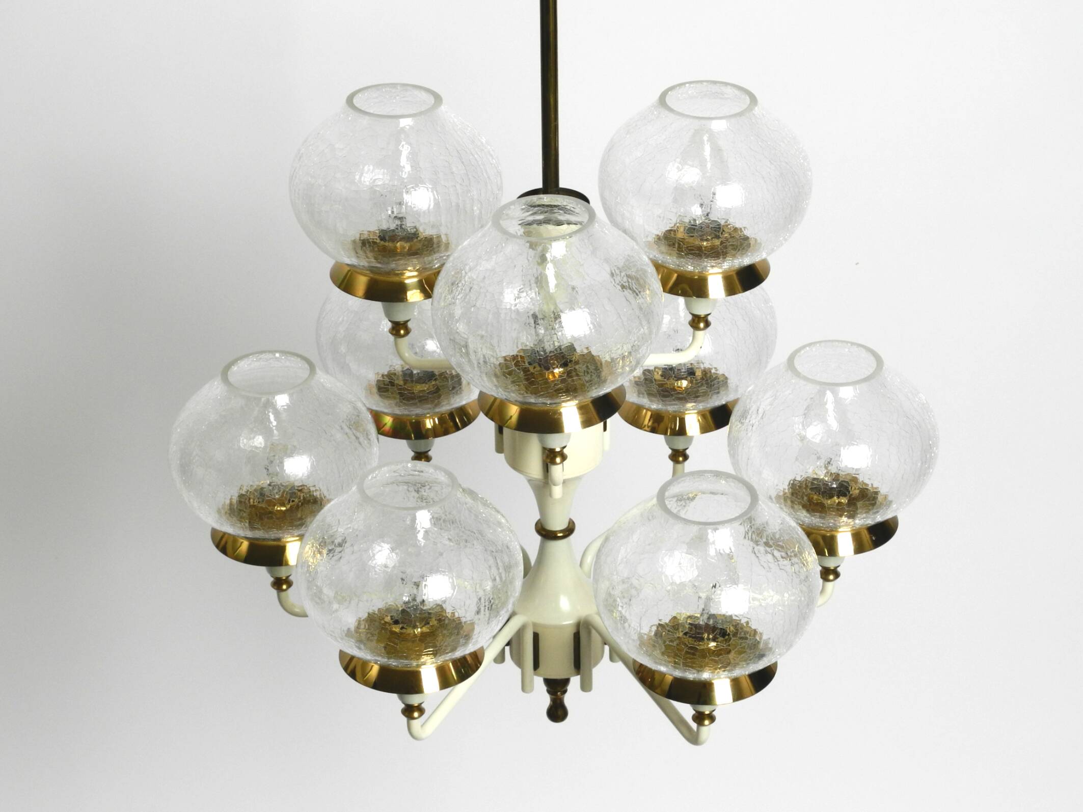 Beautiful 1960s brass glass Tulipan ceiling lamp by Hans Agne Jakobsson