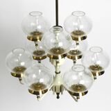 Beautiful 1960s brass glass Tulipan ceiling lamp by Hans Agne Jakobsson