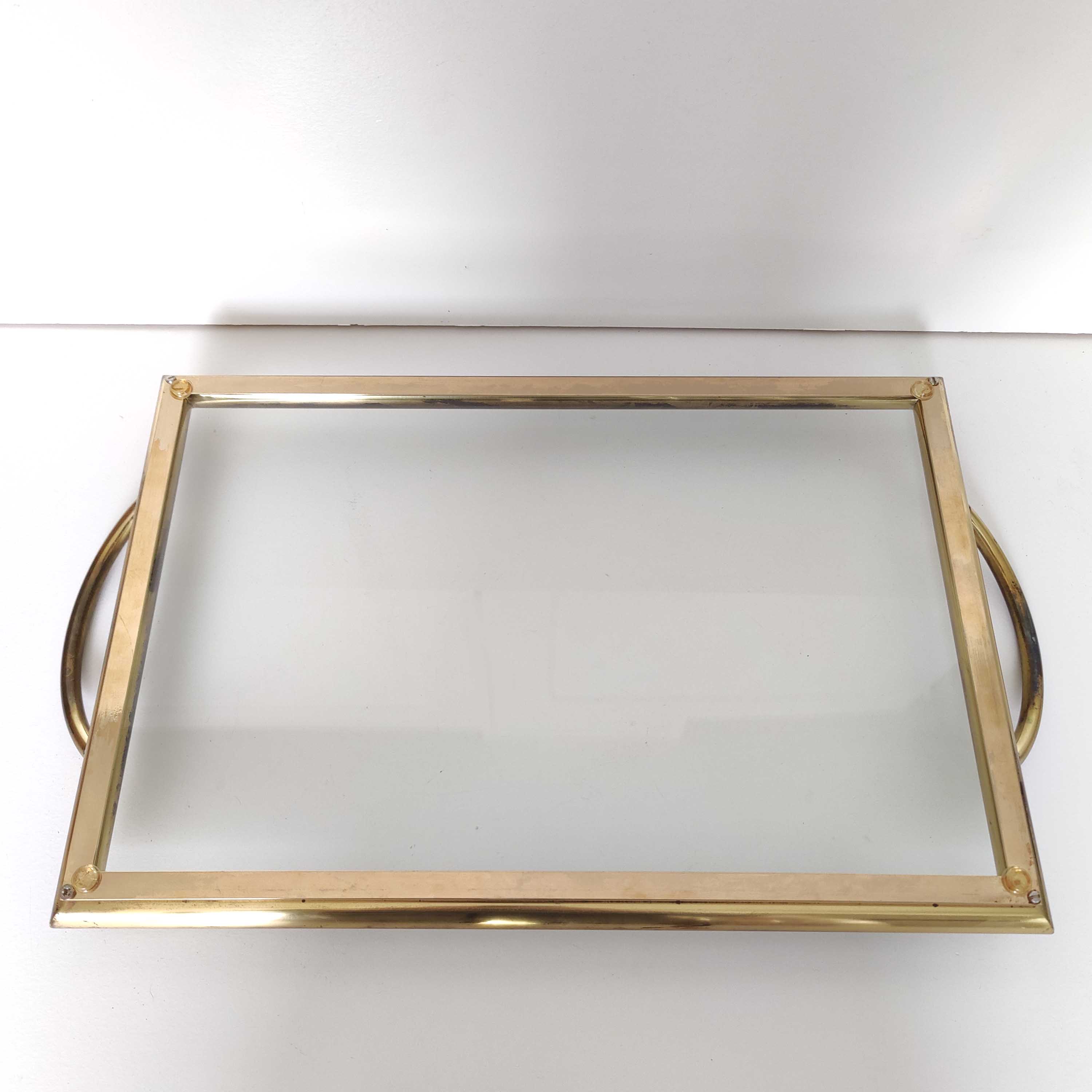 Plateau laiton et verre