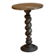 Table d’appoint avec pied torsadé et plateau recouvert d’une feuille de plomb