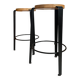 Paire de tabourets de bar noir et bois
