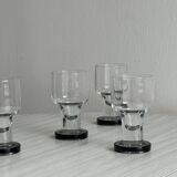 4 verres à eau design en verre épais
