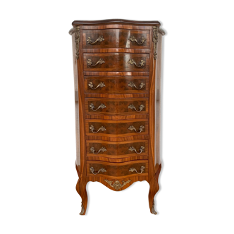 Semainier en bois galbé marqueterie
