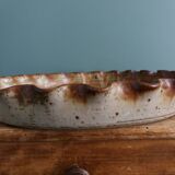 Pie and quiche mold dish in Puisaye stoneware signed Jean-Pierre Prud'homme