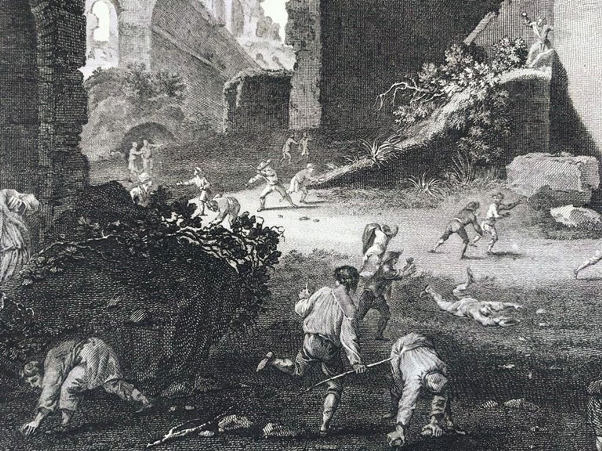 Pieter Van Laer, Les Enfants, gravure, XVIIIème siècle