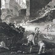 Pieter Van Laer, Les Enfants, gravure, XVIIIème siècle