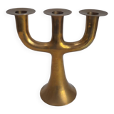Swedish three-branch brass candlestick