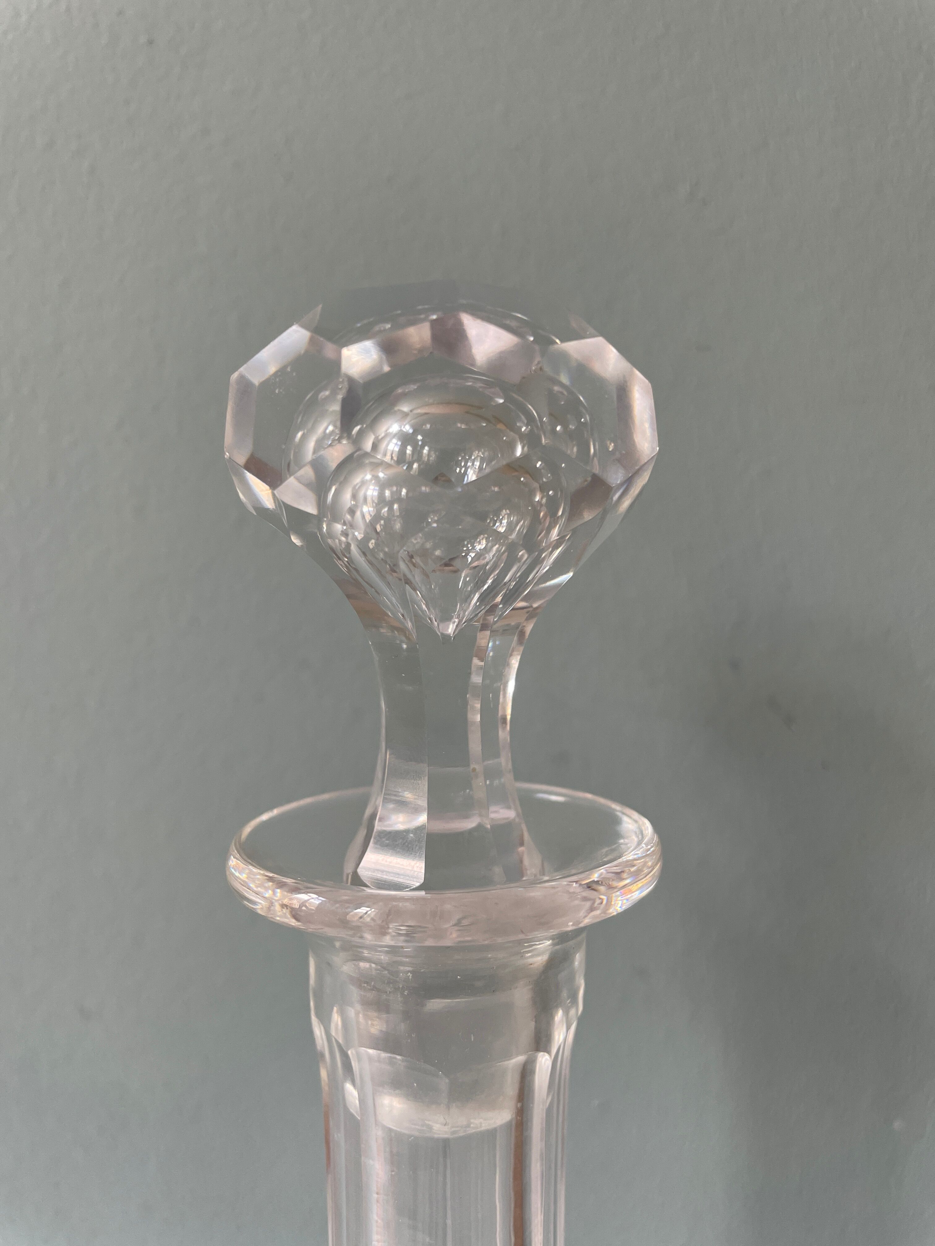 Crystal wine decanter engraved late nineteenth