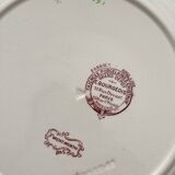 8 polychrome ironstone dinner plates "Wentworth" by Emile Bourgeois