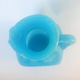 Large pitcher-shaped vase in blue bubble glass paste, th