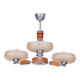 Art Deco Chandelier in Chromed Steel, Walnut and Glass, Czech, 1920s