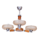 Art Deco Chandelier in Chromed Steel, Walnut and Glass, Czech, 1920s