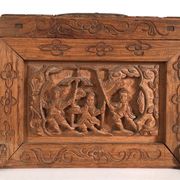 Carved wooden box Indochina late 19th early 20th popular art