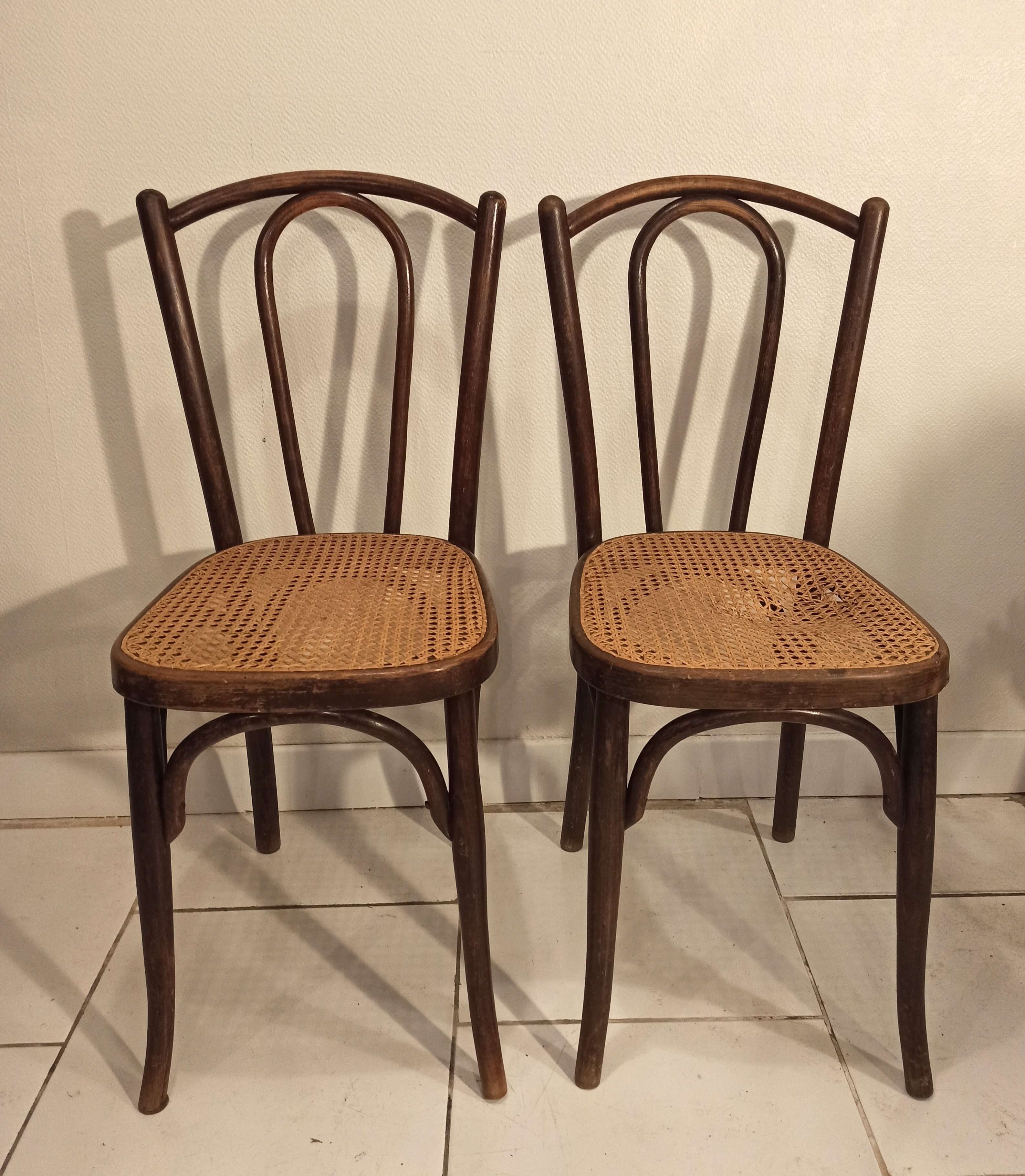 Set of 4 chairs bistrot 1900 by J and J Kohn model 462