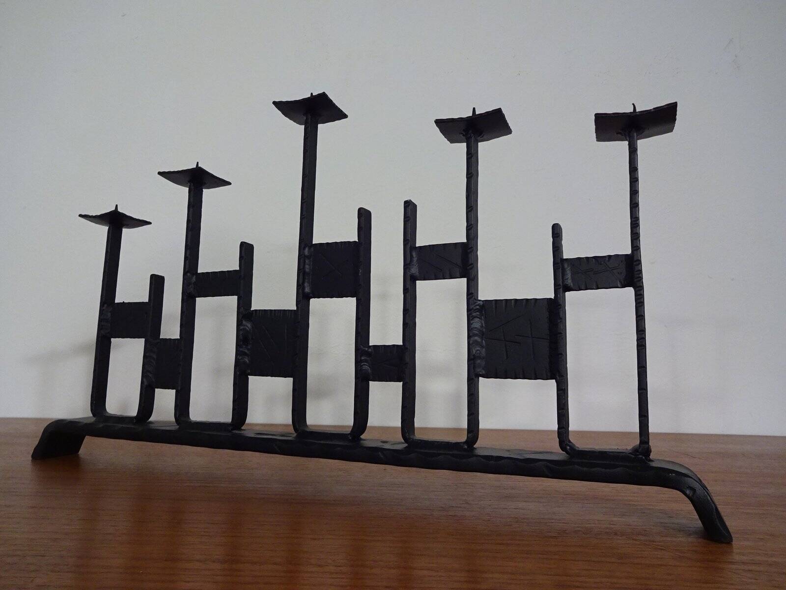 Brutalist Iron Candleholder, 1960s