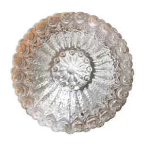 Plafonnier vintage en verre moulé